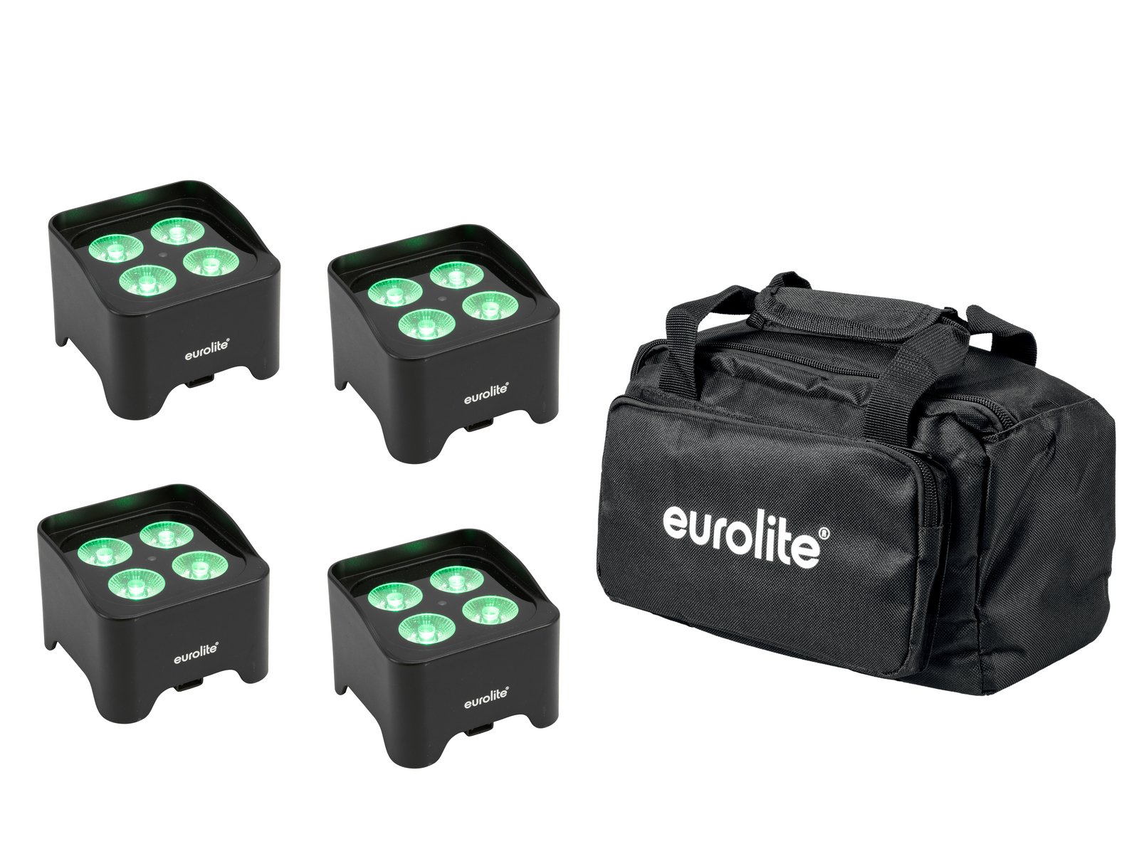 EUROLITE Set 4x AKKU Mini UP-4 QCL Spot + Softbag