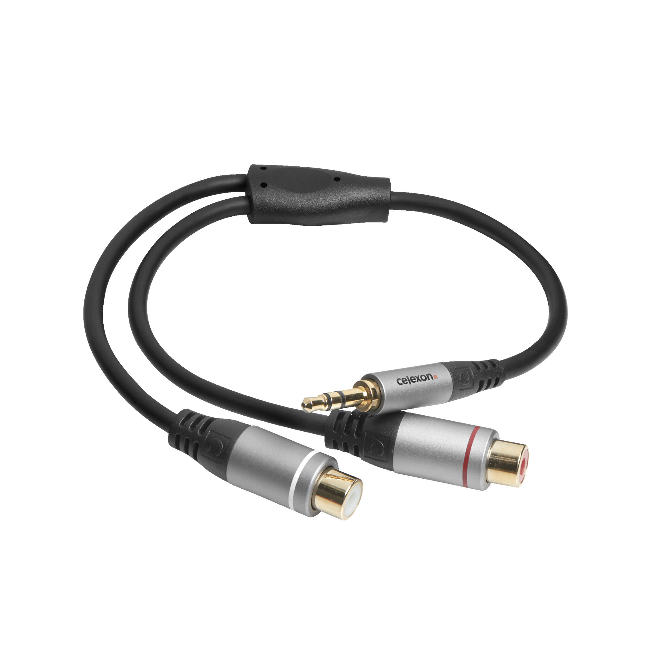 celexon 3,5mm Stereo Klinke auf 2x Cinch M/F Audioadapter 0,25m - Professional Line
