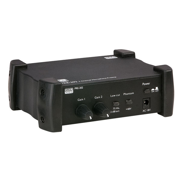 DAP PRE-202 2-Kanal-Klinken/XLR-Mikrofonvorverstärker
