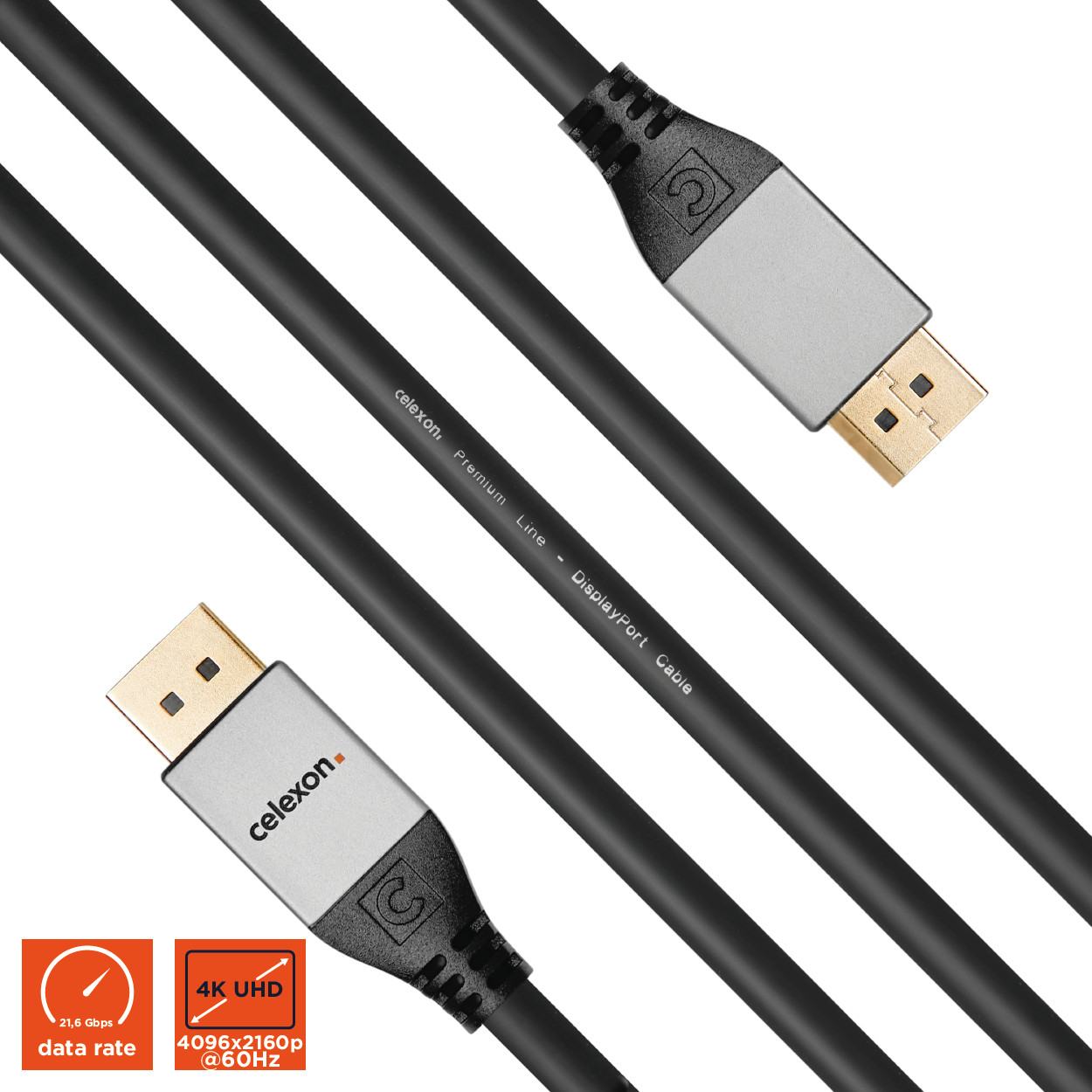 celexon DisplayPort Kabel 4K 2,0m - Professional Line