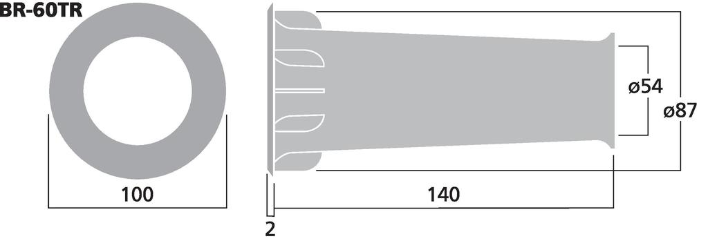 MONACOR BR-60TR Bassreflexrohr SV=26,4 cm2