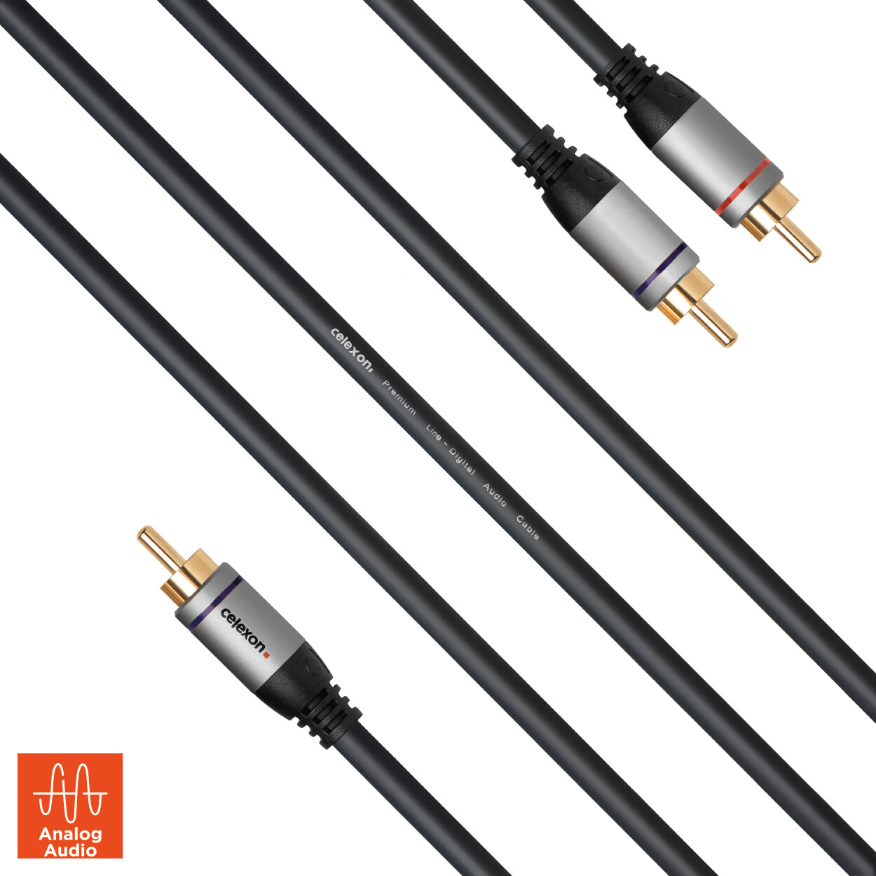 celexon Cinch auf 2x Cinch Audiokabel 3,0m - Professional Line