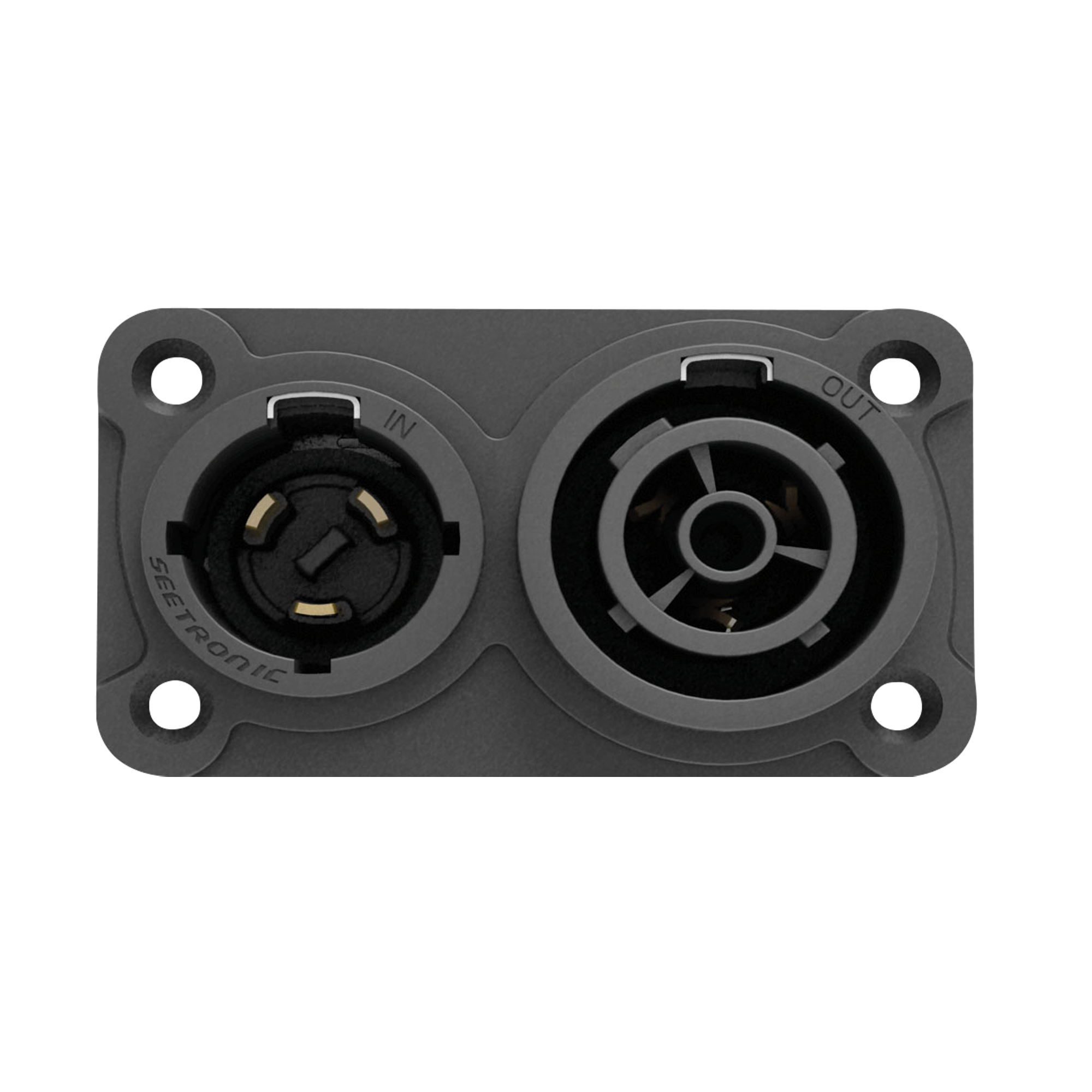 Seetronic Power Pro True Inlet/Outlet Combination Chassis Verriegelbarer Netzanschluss mit 20A