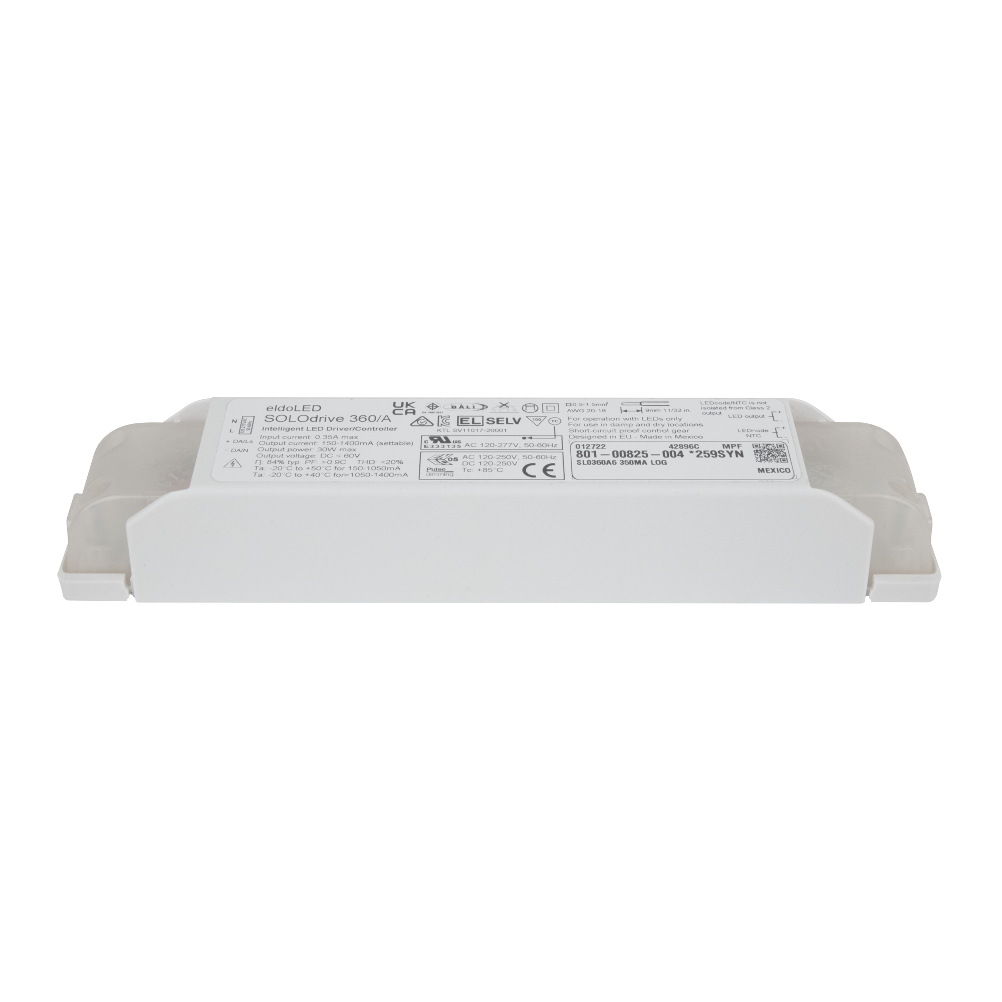ELDOLED SOLOdrive AC 30 W Constant Current eldoLED SL0360 A DALI 1 control C-Strom DALI, dimmbar ELDOLED SOLOdrive AC 30 W Constant Current eldoLED SL0360 A DALI 1 control C-Strom DALI, dimmbar
