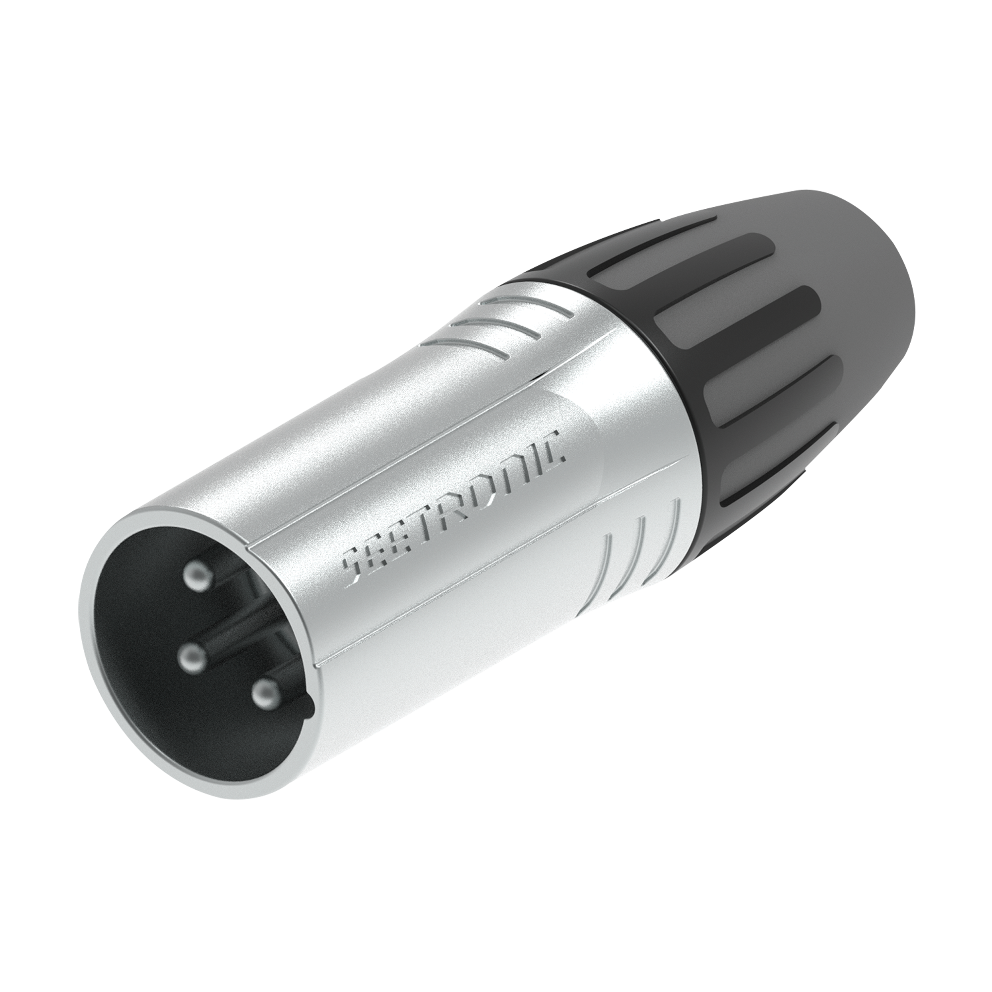 SEETRONIC XLR 3P Connector - male Silver contacts - nickel housing Silberkontakte - nickelfarbenes Gehäuse