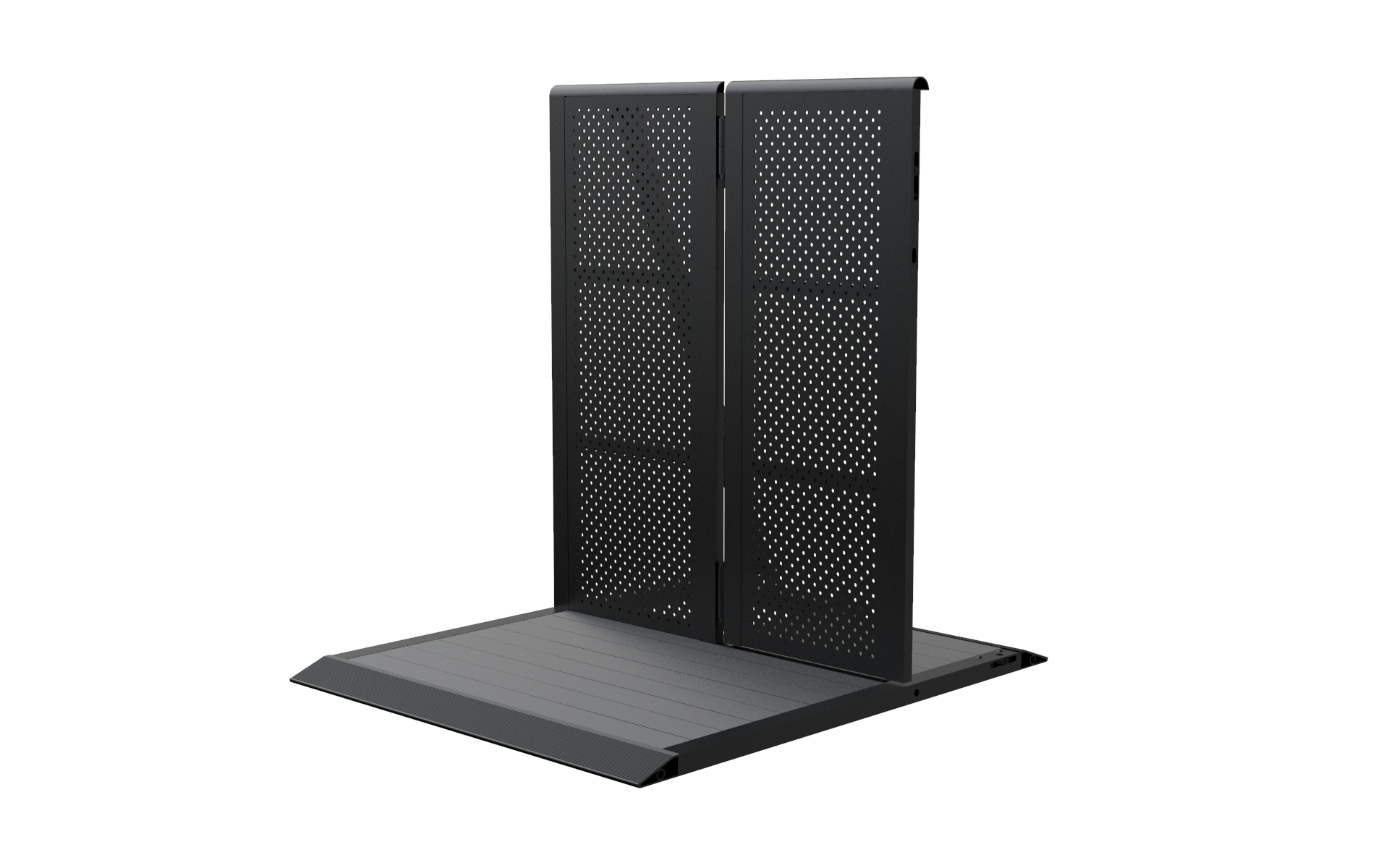 Crash Barrier - gerades Element mit Halbtür Öffnung rechts - BLACK