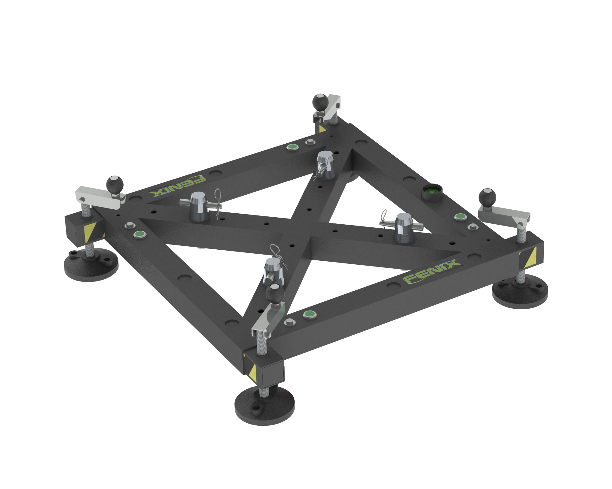 Stabilizer base with extendable legs without wheels (black)
