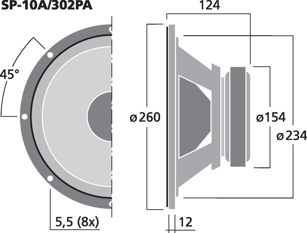 MONACOR SP-10A/302PA PA-Tiefmitteltöner, 300 W, 8 Ω