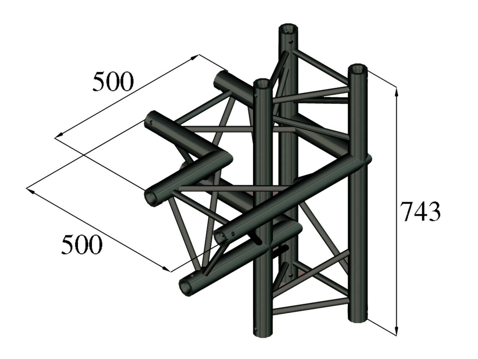 ALUTRUSS TRILOCK S-PAC-44 4-Weg-Stück \/ links ALUTRUSS TRILOCK S-PAC-44 4-Weg-Stück \/ links