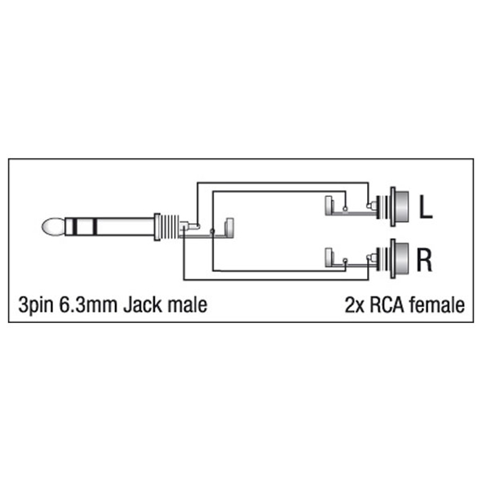 DAP XGA18 - Jack/M stereo to 2x RCA/F 