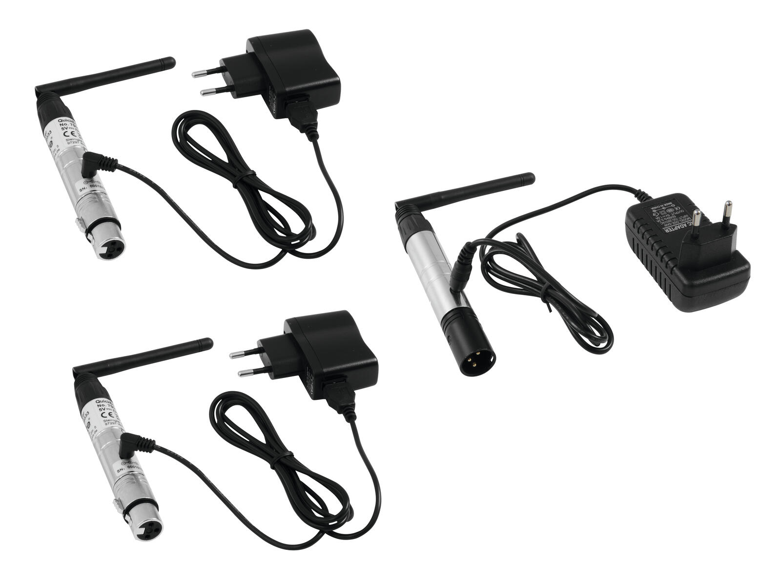 EUROLITE Set QuickDMX 1x Sender + 2x Empfänger EUROLITE Set QuickDMX 1x Sender + 2x Empfänger