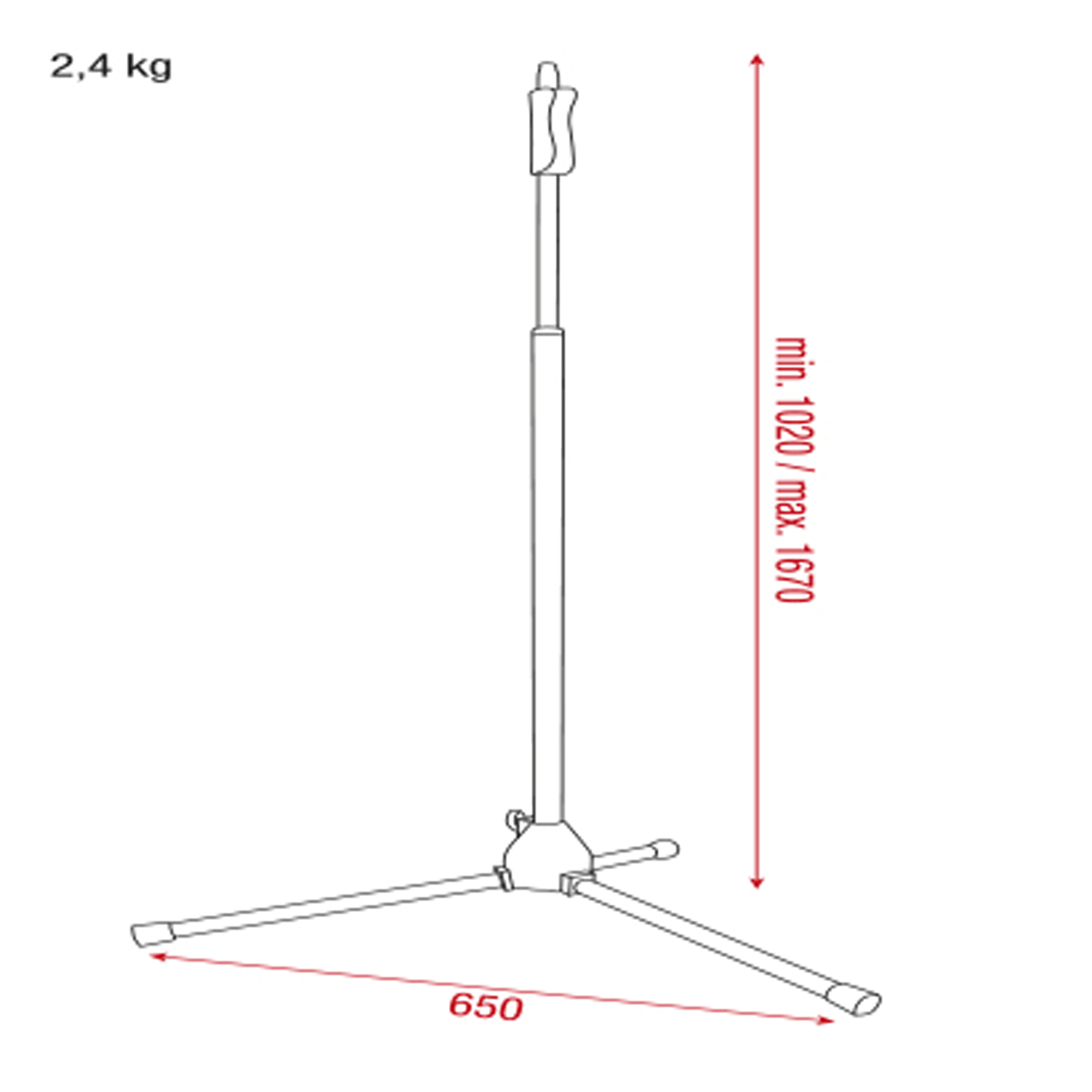 Showgear Microphone Stand - Quick Lock 1020-1670mm