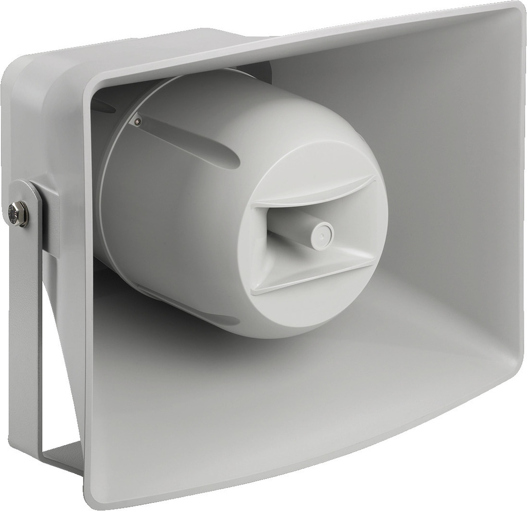 MONACOR IT-400DTM Wetterfester, aktiver 2-Wege-Druckkammerlautsprecher (Musikhorn) mit integriertem Dante®-Modul