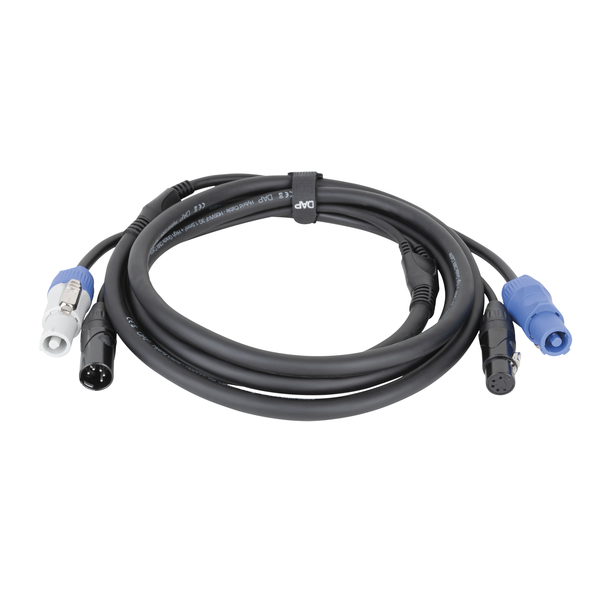 DAP FP21 Hybrid Cable - Power Pro & 5-pin XLR - DMX / Power 3 m 3 m - schwarz