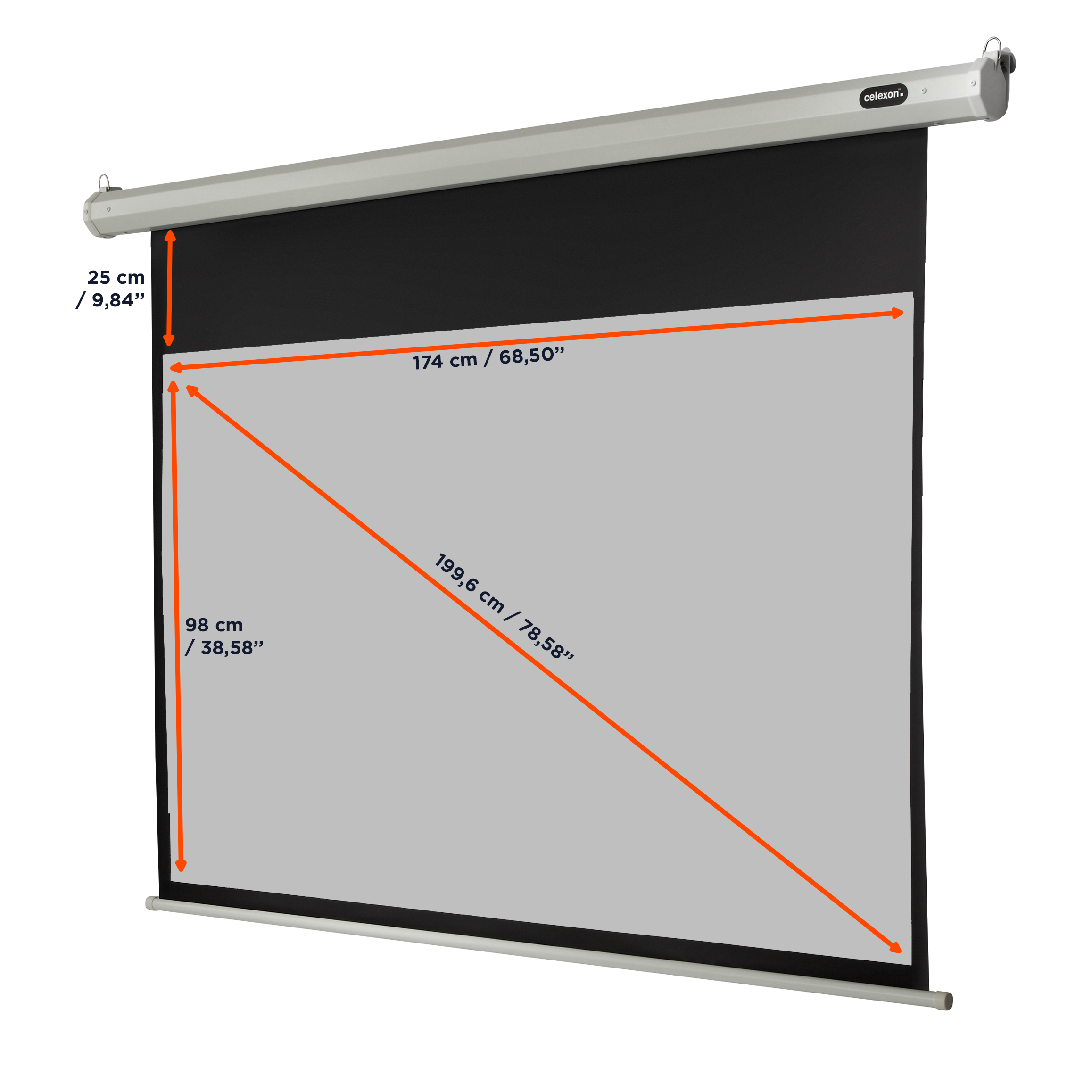 celexon Leinwand Motor Economy 180 x 102 cm
