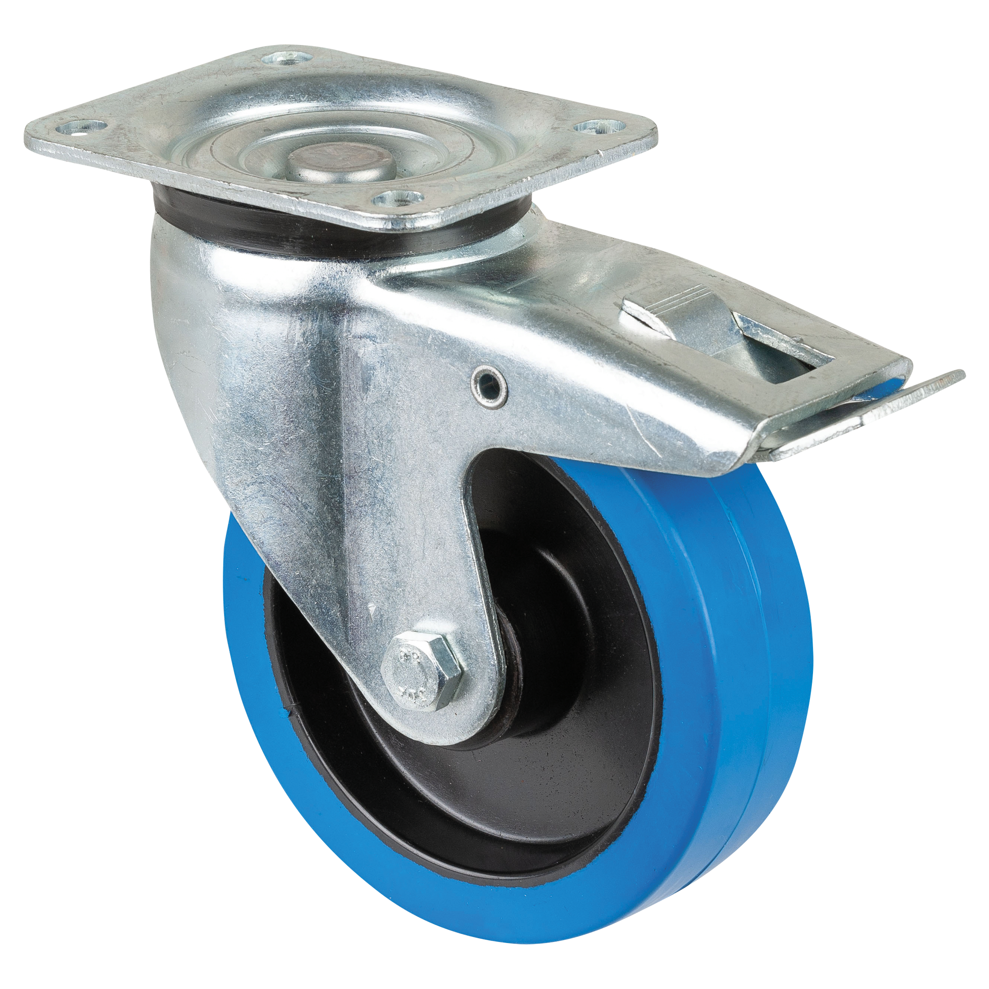SHOWGEAR Swivel Blue wheel 125 mm - with brake 125 mm - mit Bremse SHOWGEAR Swivel Blue wheel 125 mm - with brake 125 mm - mit Bremse