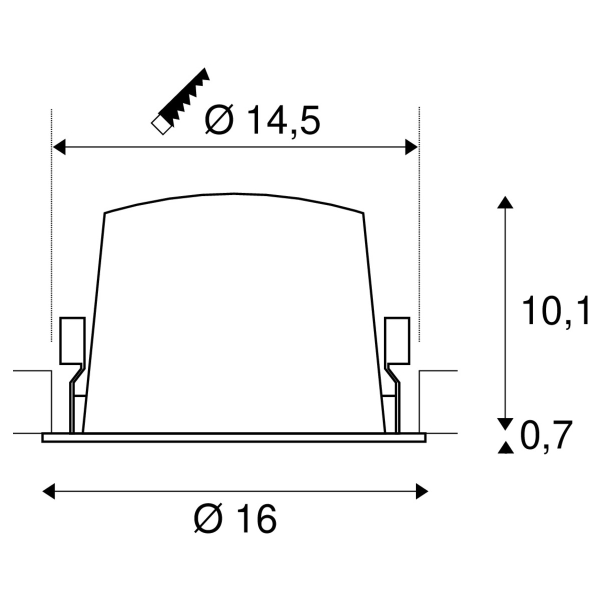 NUMINOS DL XL, Indoor LED Deckeneinbauleuchte weiß/schwarz 4000K 40°