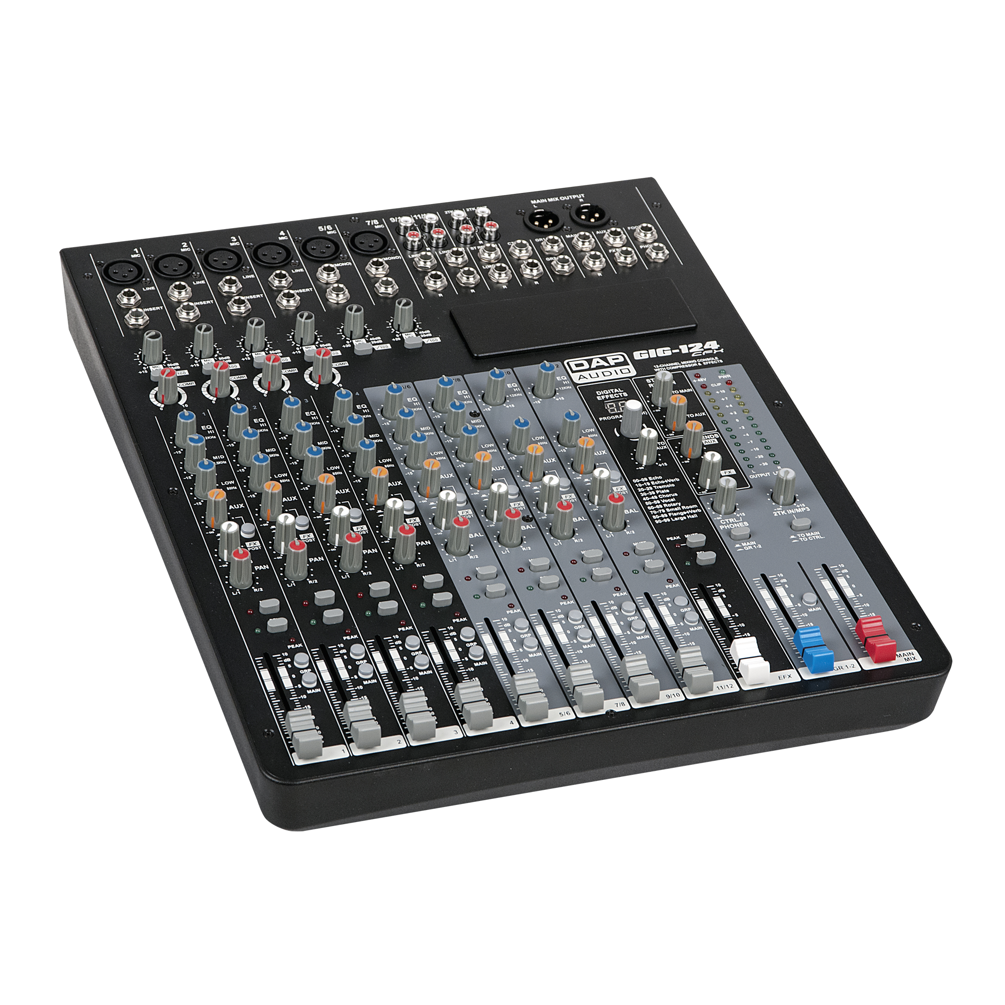 DAP GIG-124CFX 12-channel analog mixer Analoges Mischpult mit 12 Kanälen DAP GIG-124CFX 12-channel analog mixer Analoges Mischpult mit 12 Kanälen