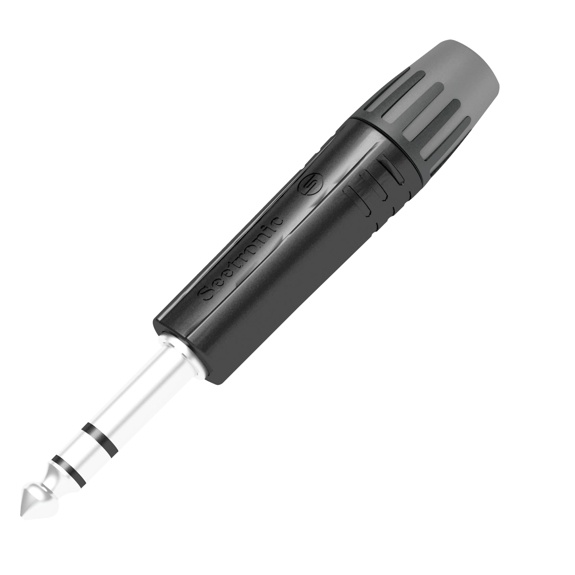 SEETRONIC Jack Plug 6.3 mm Stereo Schwarzes Gehäuse - schwarze Endkappe