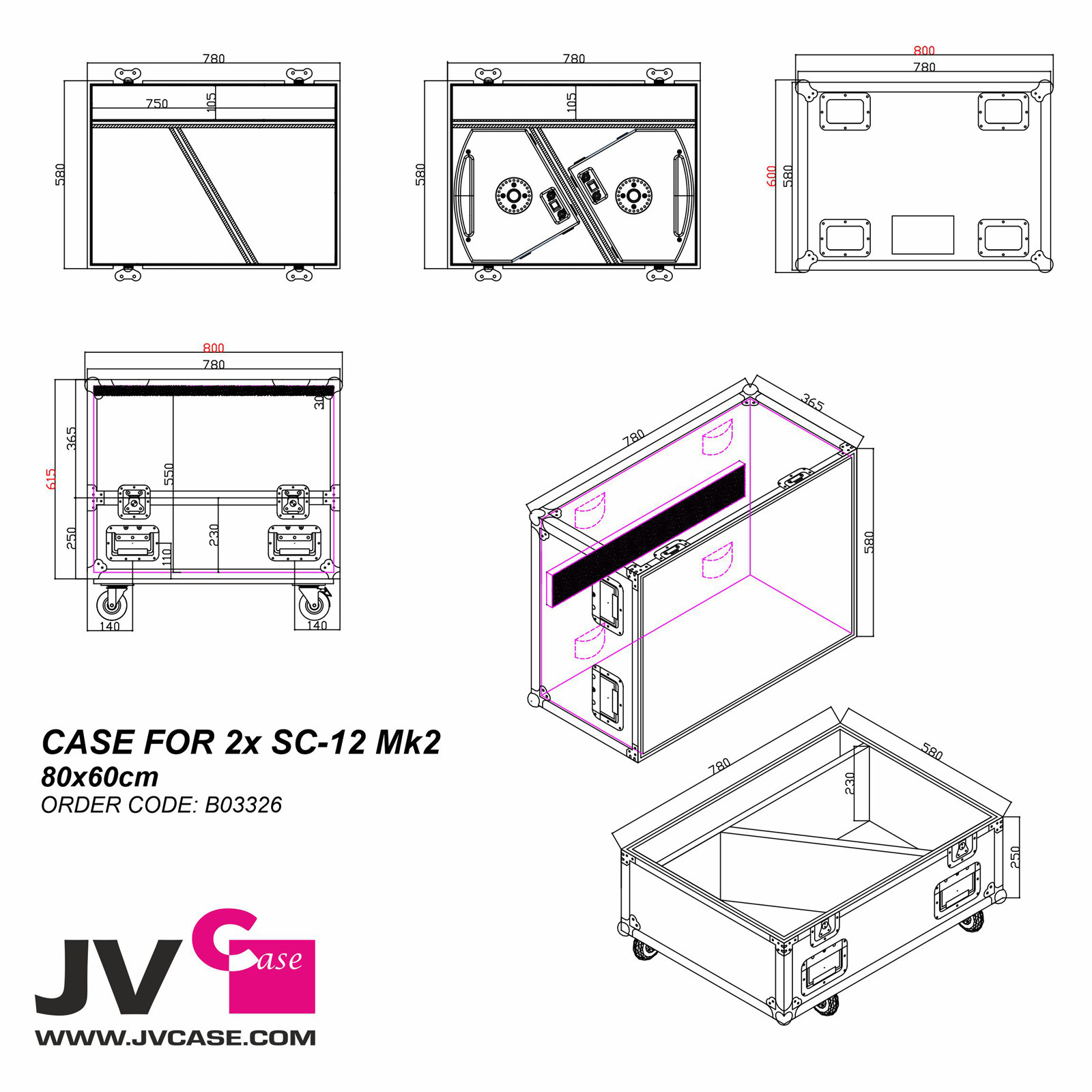 SYNQ Audio CASE FOR 2x SC-12 Mk2 Flightcase