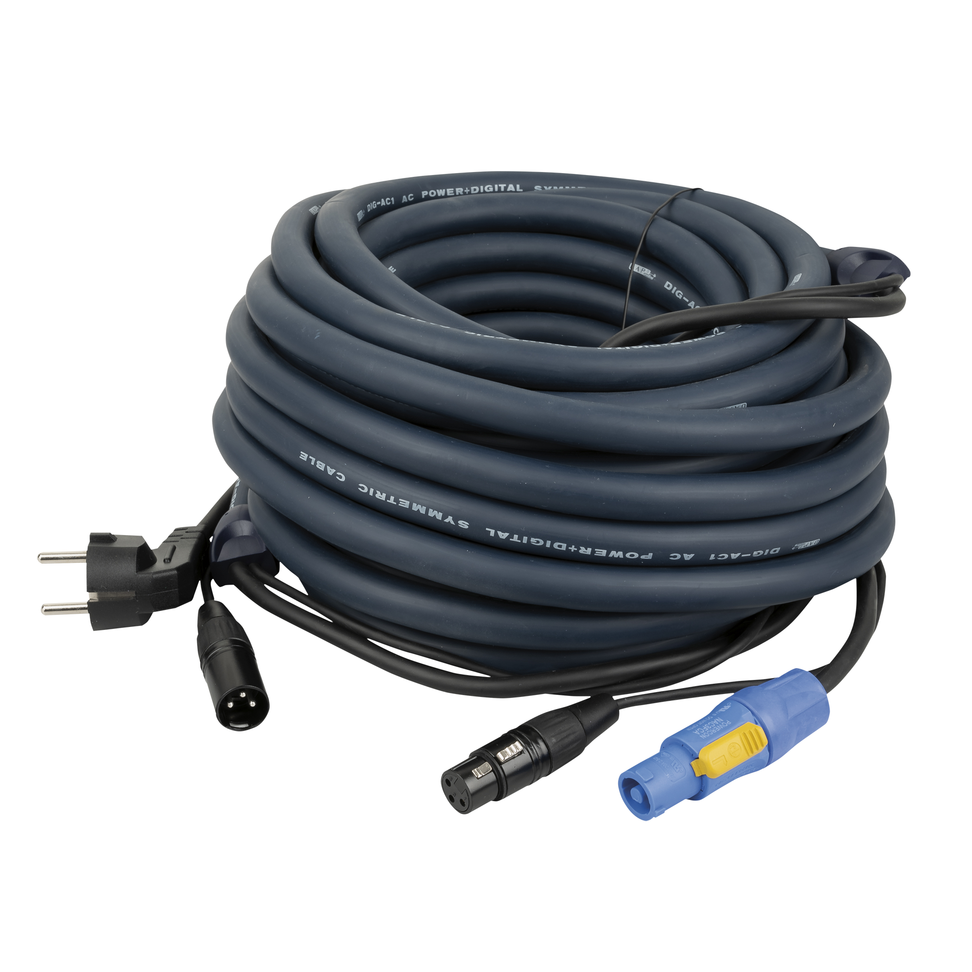 DAP FP06 - Schuko/XLR M - powerCON/XLR F - DMX / Power 10 m 10 m - blau
