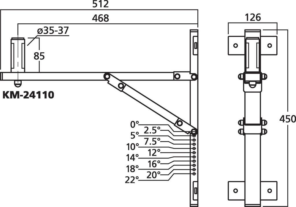 MONACOR KM-24110 Wandhalter für PA-Boxen MONACOR KM-24110 Wandhalter für PA-Boxen