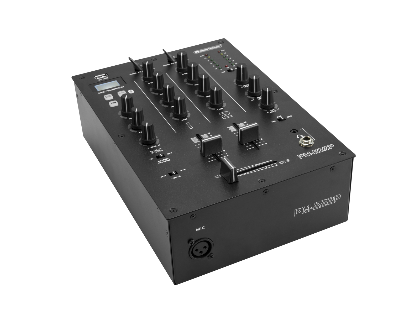 OMNITRONIC PM-222P 2-Kanal-DJ-Mixer mit Player