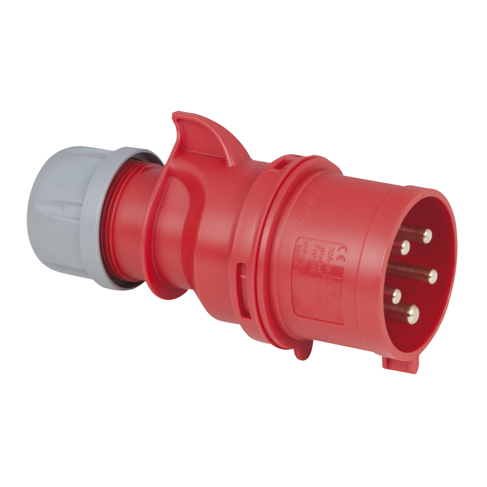 PCE CEE 32 A/400 V 5P Plug Male Red, Screw Terminal Rot - IP44 PCE CEE 32 A/400 V 5P Plug Male Red, Screw Terminal Rot - IP44