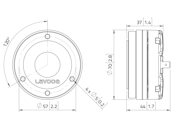 LAVOCE DN10.14M 1 Zoll Kompressionstreiber, Neodym LAVOCE DN10.14M 1 Zoll Kompressionstreiber, Neodym