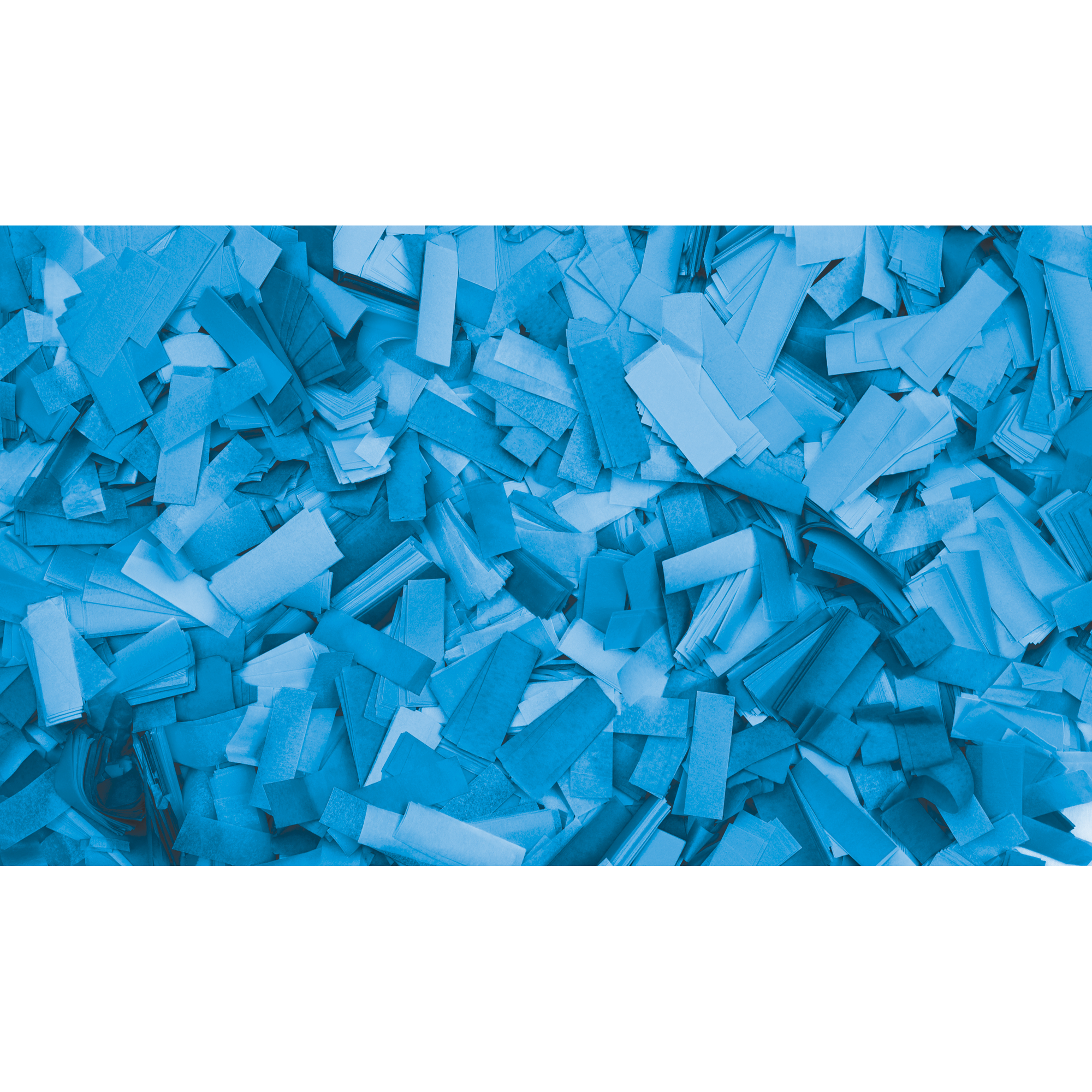 SHOWGEAR Confetti - Rectangle Clear blue, 55 x 17 mm, 1 kg, flameproof and biodegradable Hellblau, 55 x 17 mm, 1 kg, feuerhemmend und biologisch abbaubar