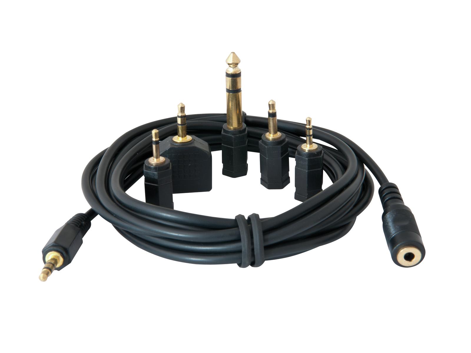 OMNITRONIC Kopfhörerverlängerung 3m mit Adapterset
