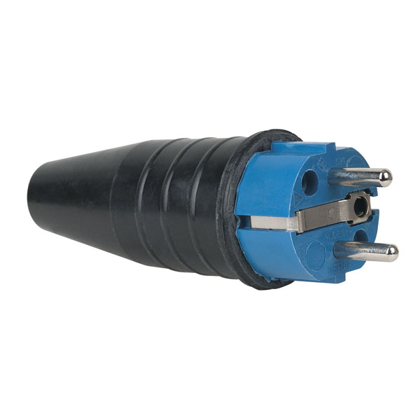 PCE Rubber Schuko Connector Male Blau - 240 V - CEE 7/VII - 16 A