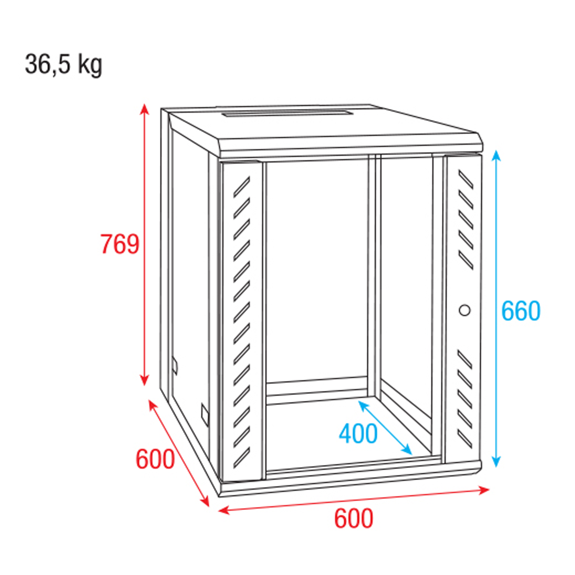 SHOWGEAR RCA-WMH-15 15U 19" Patch Panel Rack, Wandmontage, aufklappbare Rückseite SHOWGEAR RCA-WMH-15 15U 19" Patch Panel Rack, Wandmontage, aufklappbare Rückseite