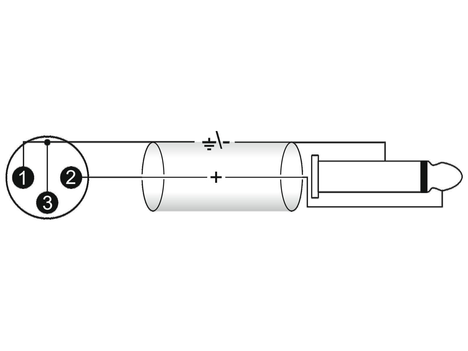 OMNITRONIC Adapterkabel XLR(M)/Klinke mono 5m sw OMNITRONIC Adapterkabel XLR(M)/Klinke mono 5m sw
