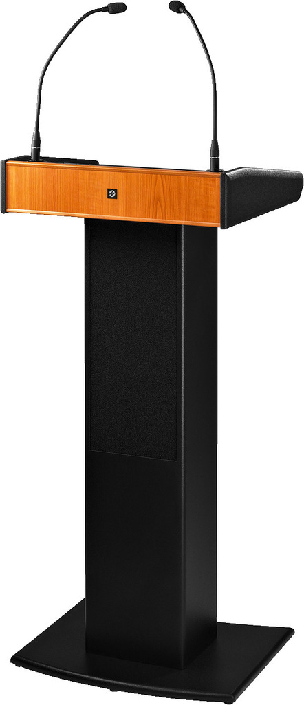 MONACOR SPEECH-104D Professionelles Redepult mit integrierter 2-Kanal-Multi-Frequenz-Empfängereinheit in UHF-PLL-Technik und Class-D-Verstärker