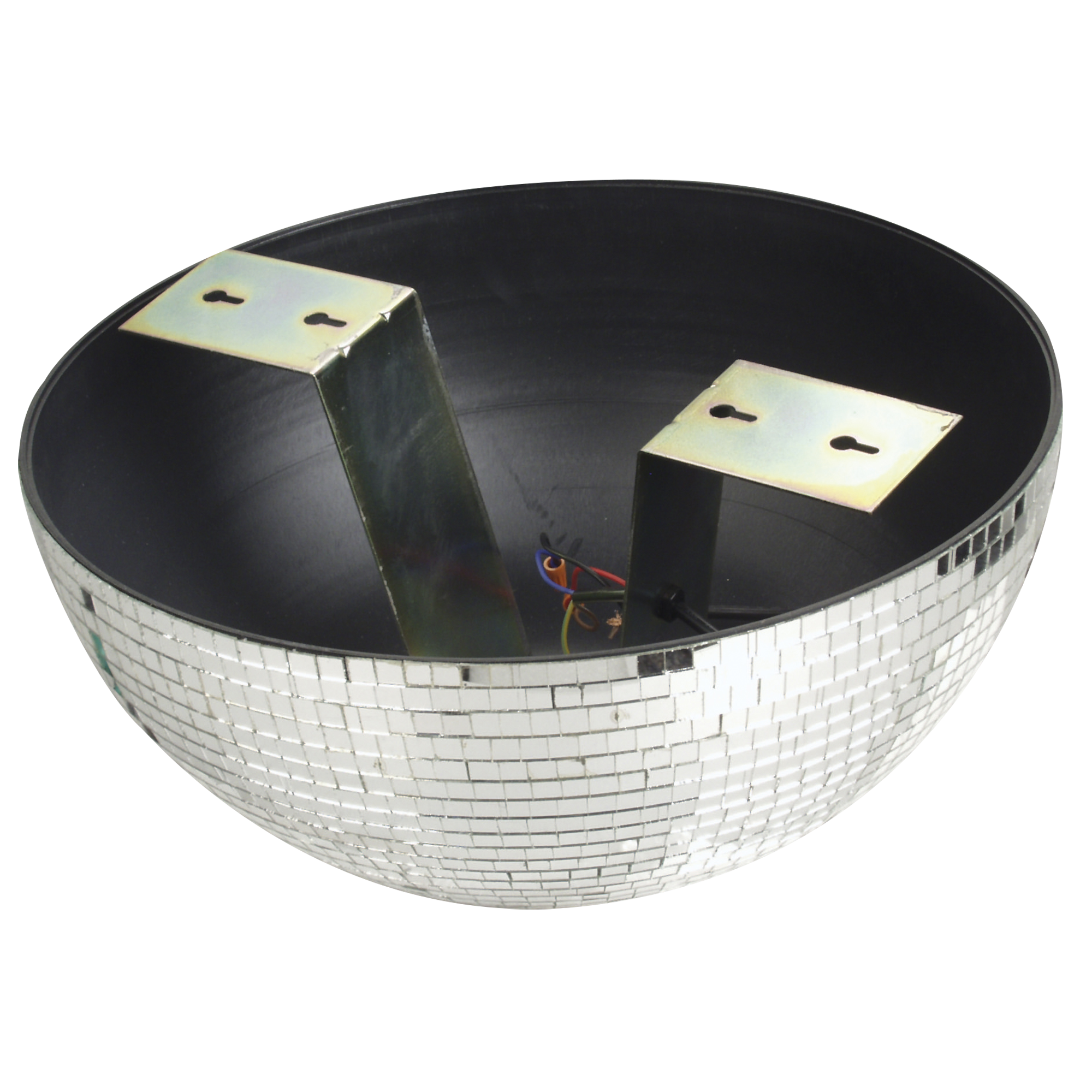SHOWGEAR Half Mirror Ball Halbe Spiegelkugel mit Motor für die Montage an Decke, 40 cm
