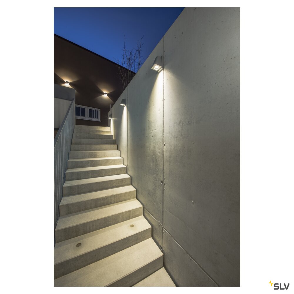 WALLYX GU10 Wandleuchte, silbergrau, max. 50W, IP44 WALLYX GU10 Wandleuchte, silbergrau, max. 50W, IP44