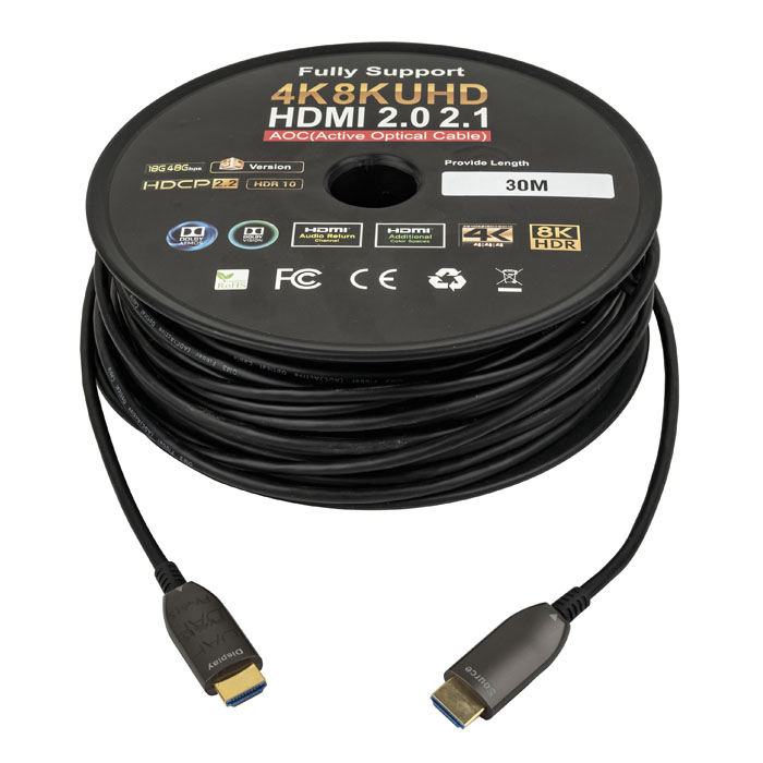 DAP HDMI 2.1 AOC 8K Fibre Cable 30 m - Vergoldet