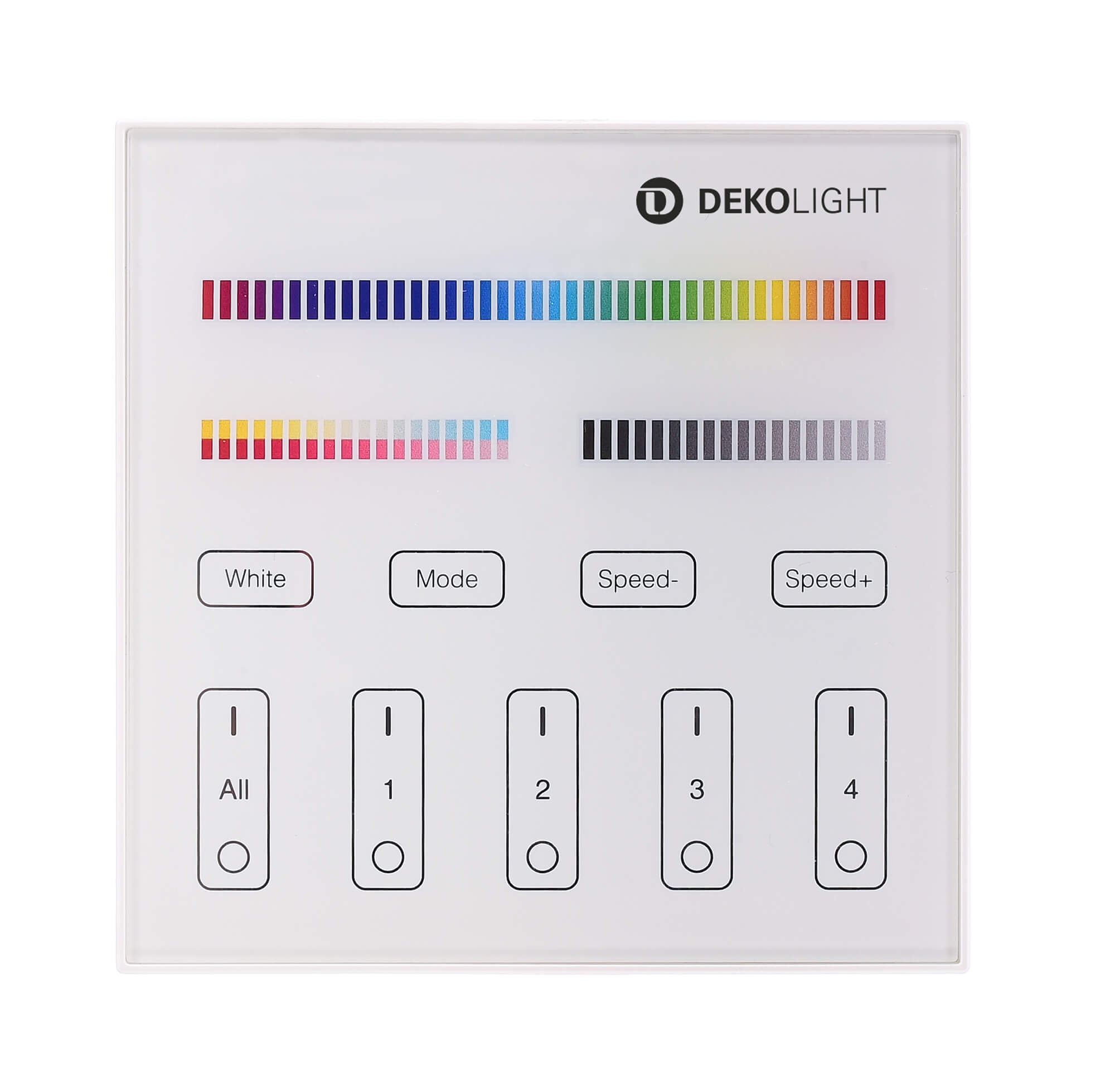 RF-smart, Wandfernbedienung, weiß, 230V, 4 Zonen, Single/CCT/RGB/W/+CCT