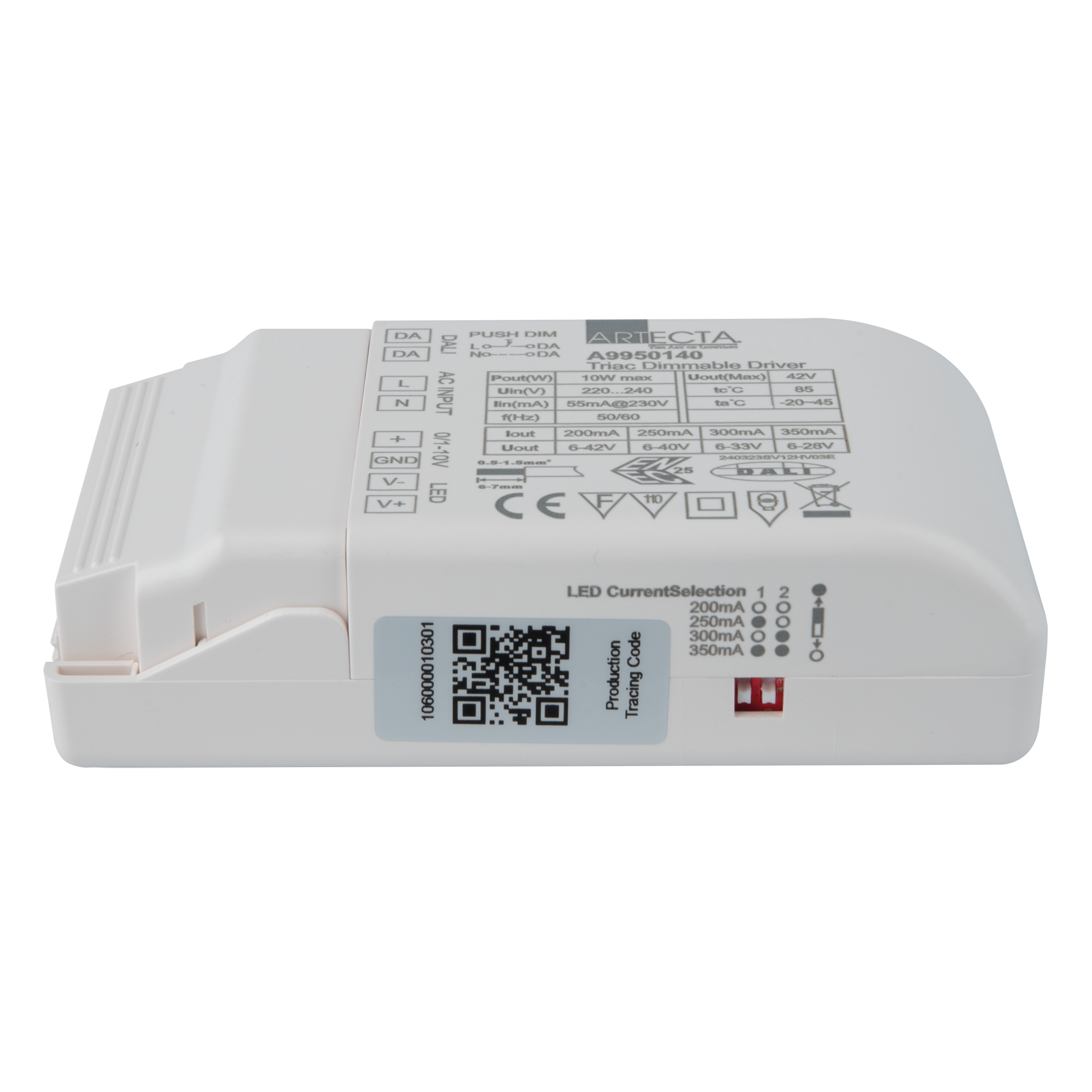 ARTECTA LED Driver Universal 10 W Constant Current Dimmable with DALI, Push, Triac and 0/1-10 V Dimmbar mit DALI, Push, Triac und 0/1-10 V ARTECTA LED Driver Universal 10 W Constant Current Dimmable with DALI, Push, Triac and 0/1-10 V Dimmbar mit DALI, Push, Triac und 0/1-10 V