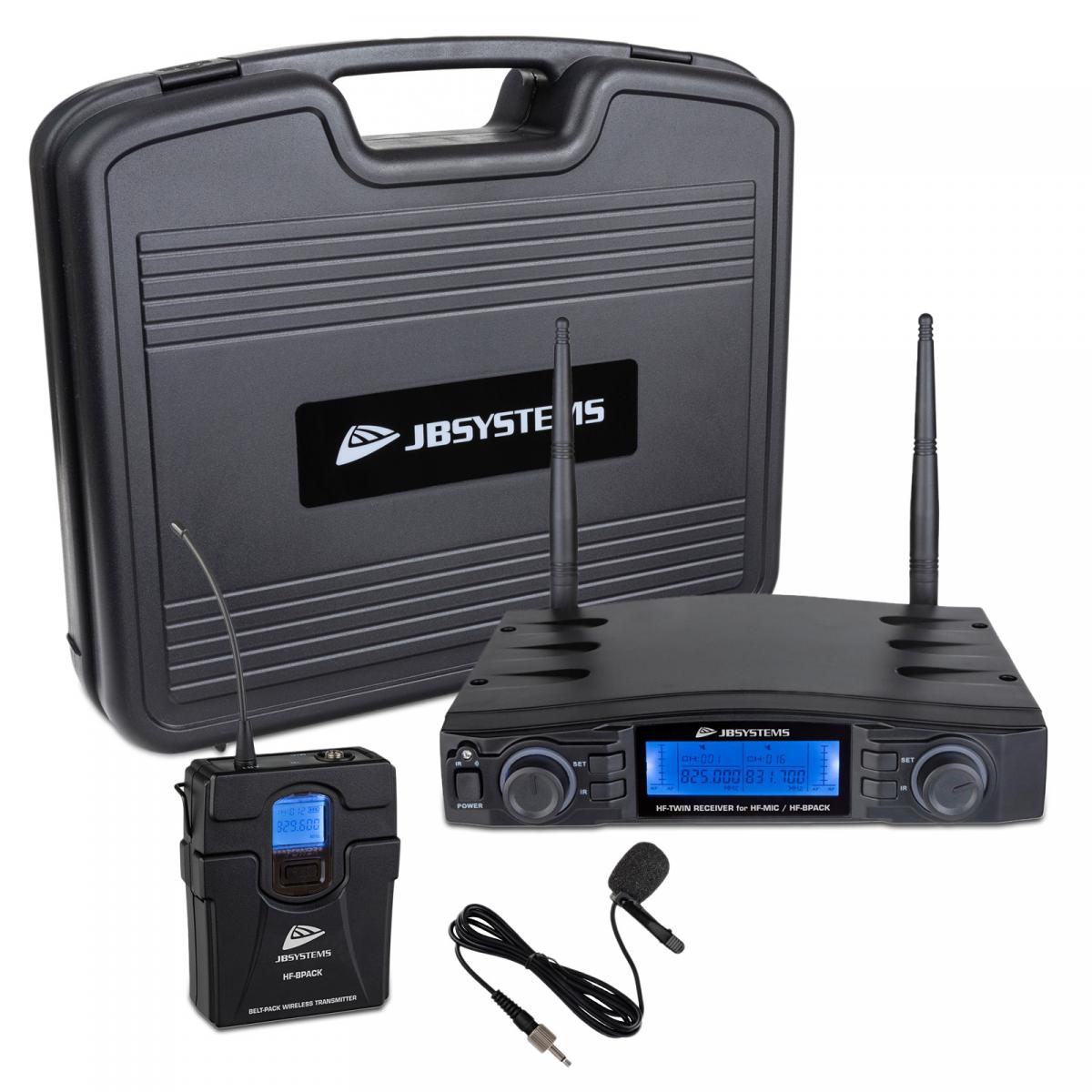 JB Systems HF-TWIN RECEIVER SET TS Funkmikrofon Set mit Taschensender und Lavalier-Mikrofon