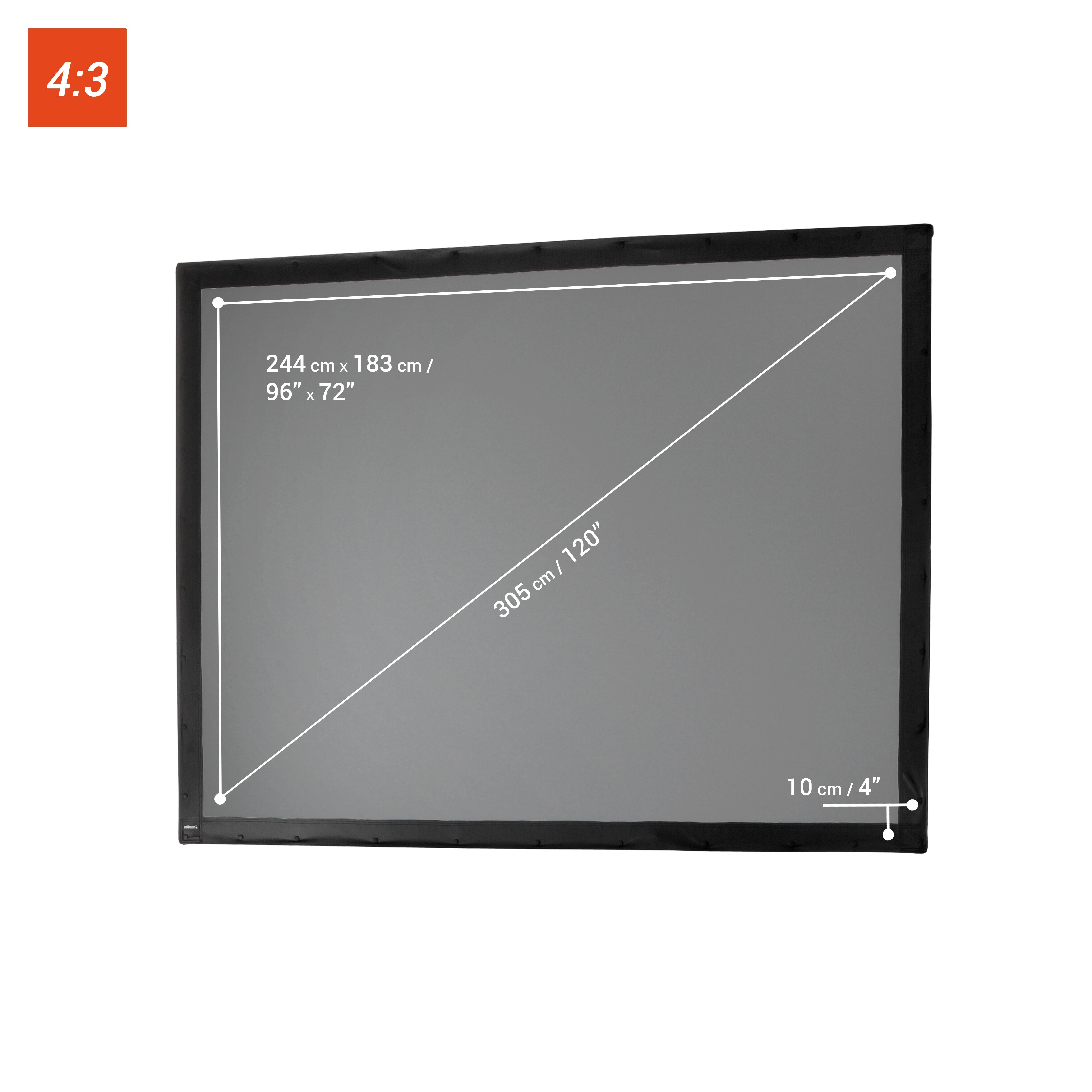 celexon Tuch für Faltrahmen Mobil Expert - 244 x 183 cm Rückprojektion