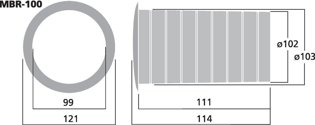 MONACOR MBR-100 Bassreflexrohr SV=77 cm2