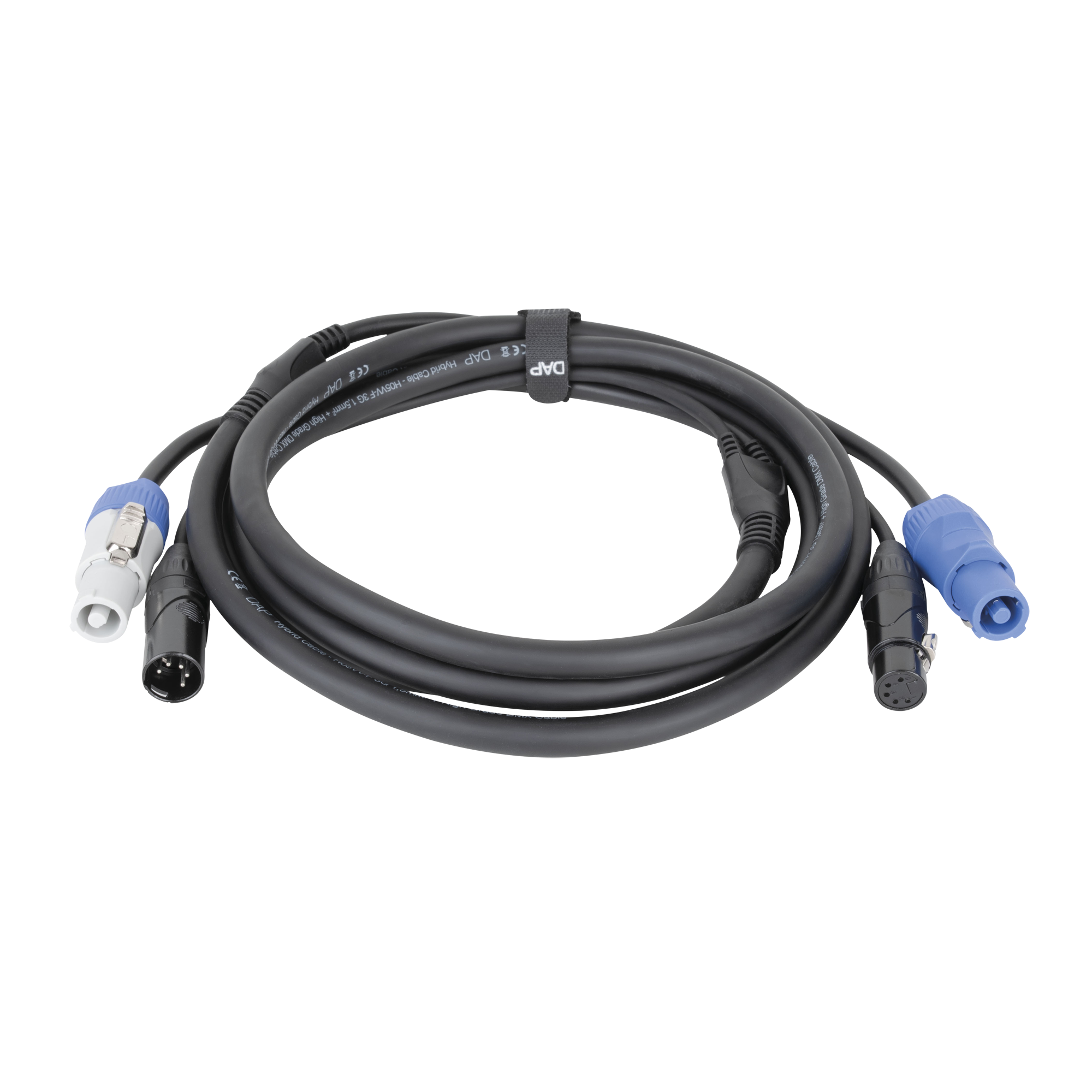 DAP FP21 Hybrid Cable - Power Pro & 5-pin XLR - DMX / Power 6 m - schwarze Ummantelung