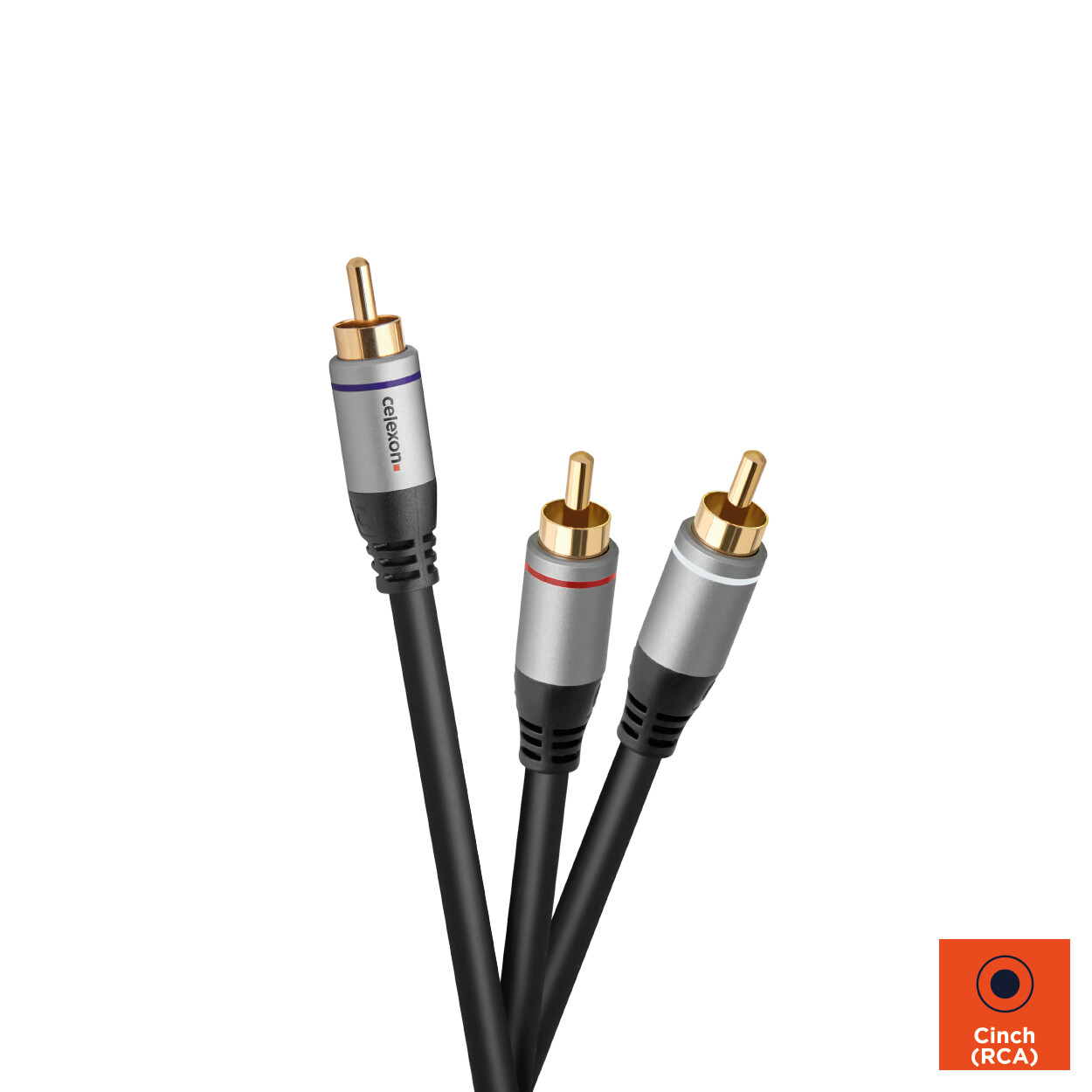 celexon Cinch auf 2x Cinch Audiokabel 5,0m - Professional Line