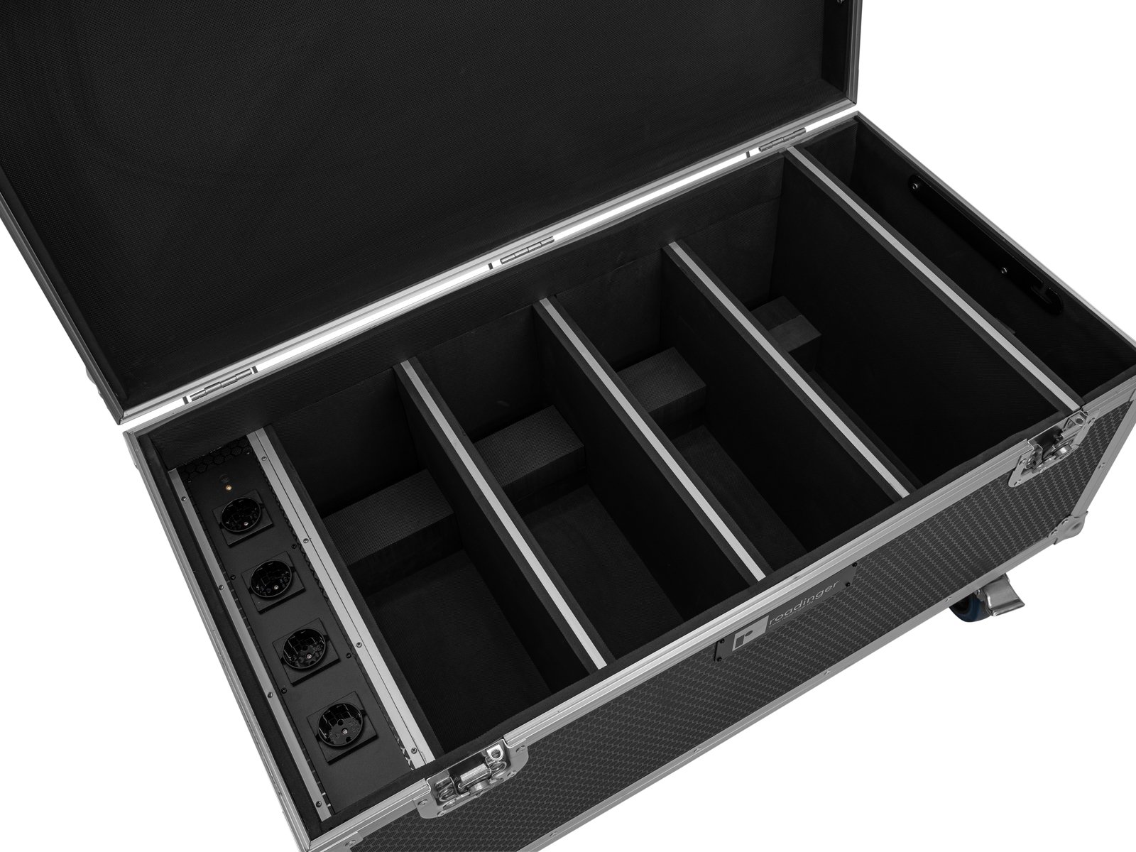ROADINGER Flightcase 4x AKKU Multiflood IP 8x10W RGBW Wash CRMX mit Ladefunktion ROADINGER Flightcase 4x AKKU Multiflood IP 8x10W RGBW Wash CRMX mit Ladefunktion