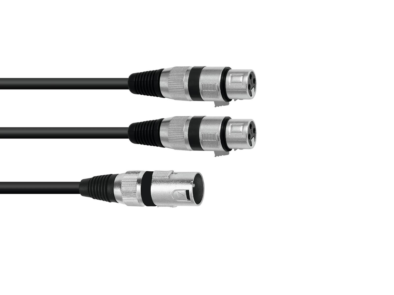 OMNITRONIC Adapterkabel XLR(M)/2xXLR(F) 1,5m sw OMNITRONIC Adapterkabel XLR(M)/2xXLR(F) 1,5m sw