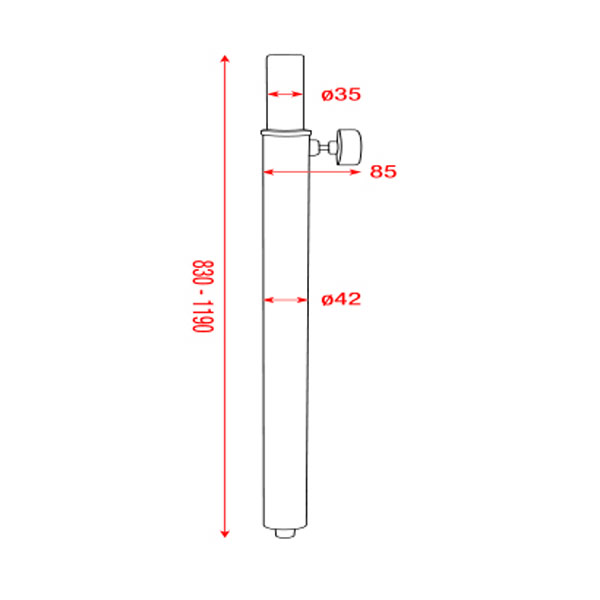 SHOWGEAR Mammoth Distance Tube 90-128 cm - Maximallas 50 kg - M20 SHOWGEAR Mammoth Distance Tube 90-128 cm - Maximallas 50 kg - M20