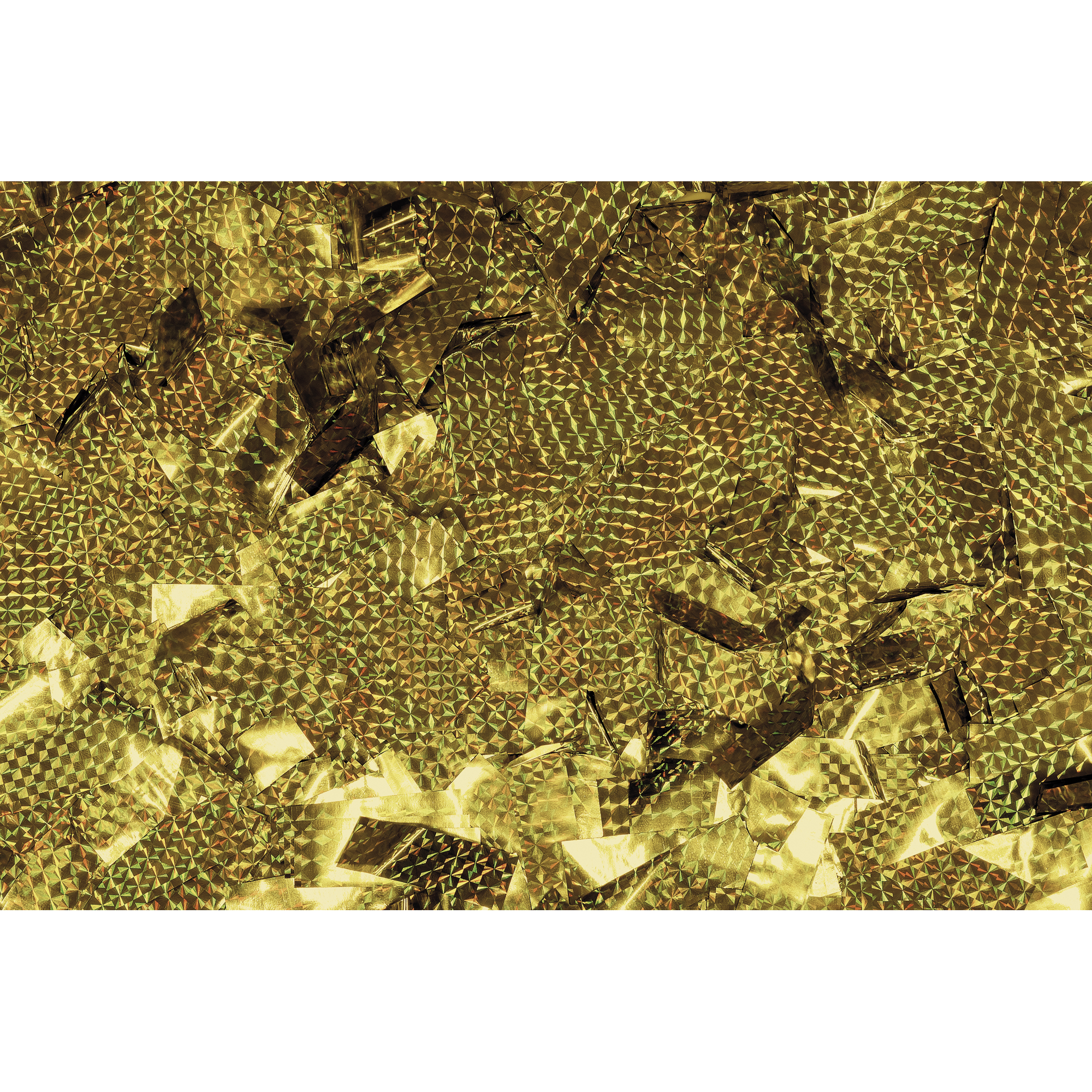 Showgear Metallic Confetti - Rectangle Gold Laser, 55 x 17 mm, 1 kg, feuerhemmend
