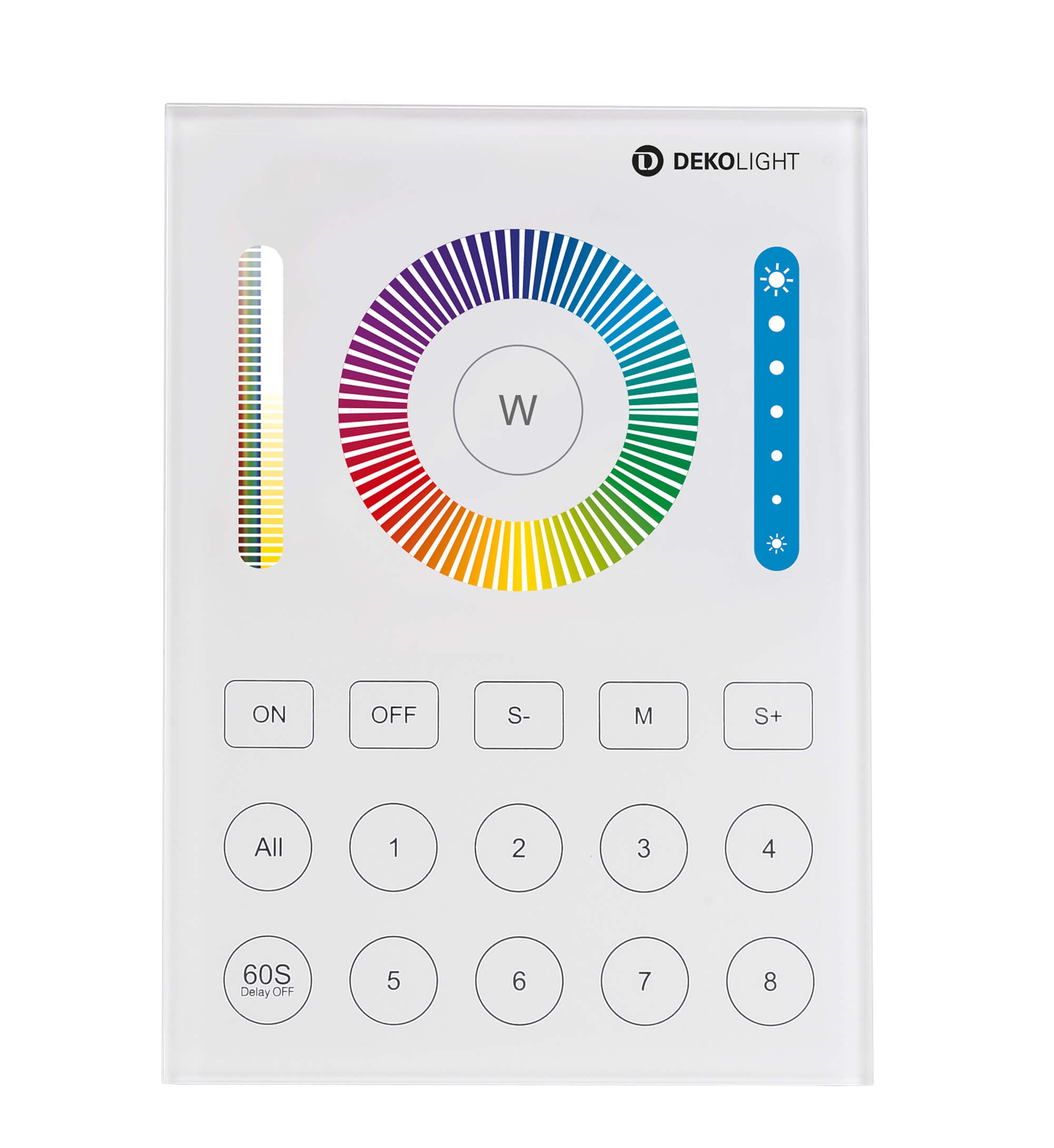 RF-smart, Wandfernb., weiß, 8 Zo, Single/CCT/RGB/RGBW/RGB+CCT